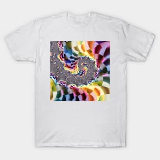 colourful spiralling rainbow pattern T-Shirt